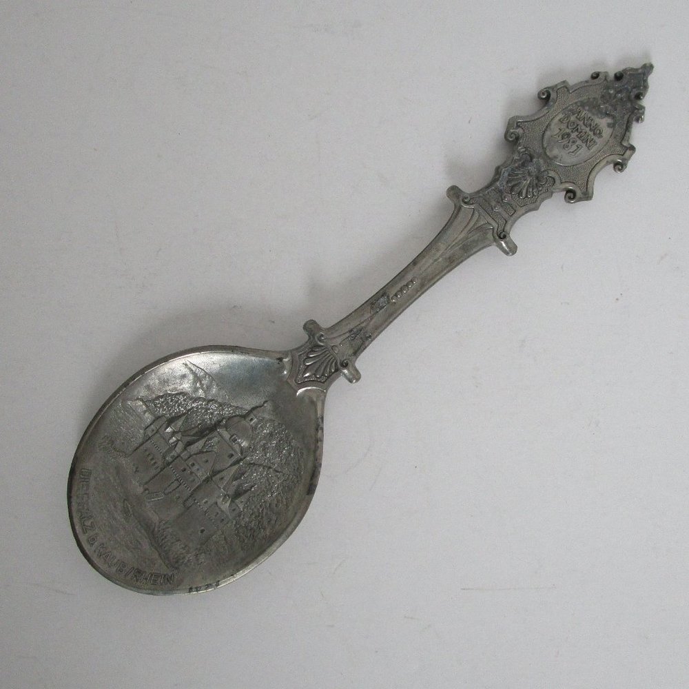 vintage pewter souvenir spoon
